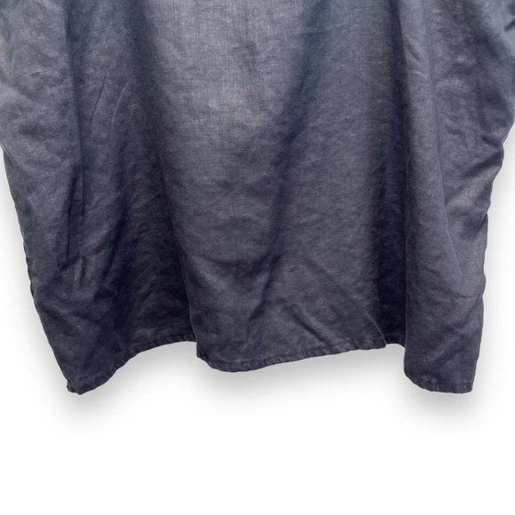 Elegant Black linen Women's Blouse - Picture 6 of 8